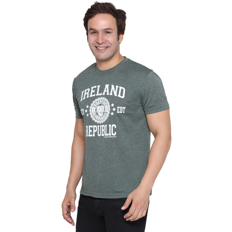 Ireland Stamps Stars T-shirt- Green Melange
